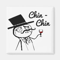 Posh Man mit Top Hat Wein Toast Chin Chin Chin