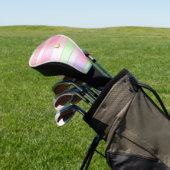 Posh Monogrammed Pastel Pink and Green Golf Headcover (In SItu)