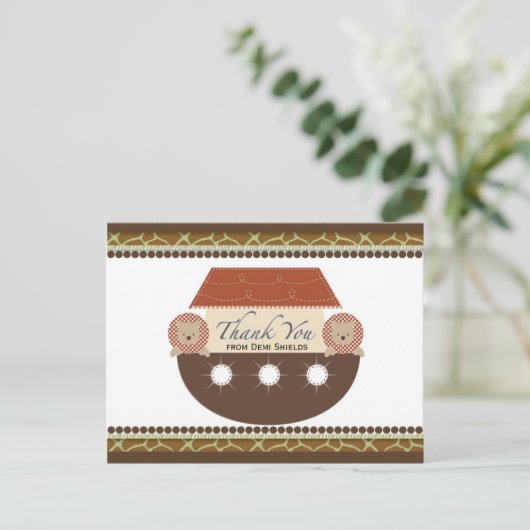 Posh Noahs Ark Flat Dankeschön Karte (Stehend Vorderseite)