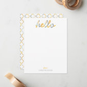 Posh Painted Hello Personal Stationery Mitteilungskarte (Vorderseite/Rückseite Beispiel)