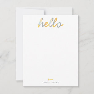 Posh Painted Hello Personal Stationery Mitteilungskarte