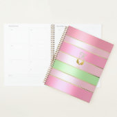 Posh Pastel Pink and Green Striped Planer (Anzeige)