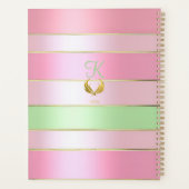 Posh Pastel Pink and Green Striped Planer (Rückseite)