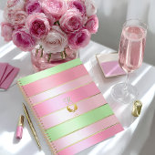 Posh Pastel Pink and Green Striped Planer