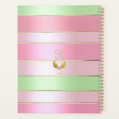Posh Pastel Pink and Green Striped Planer (Rückseite)