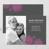 Posh Petals | Beere | Save The Date Einladung (Vorne/Hinten)