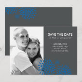 Posh Petals | Himmelblau | Save The Date Einladung (Vorne/Hinten)