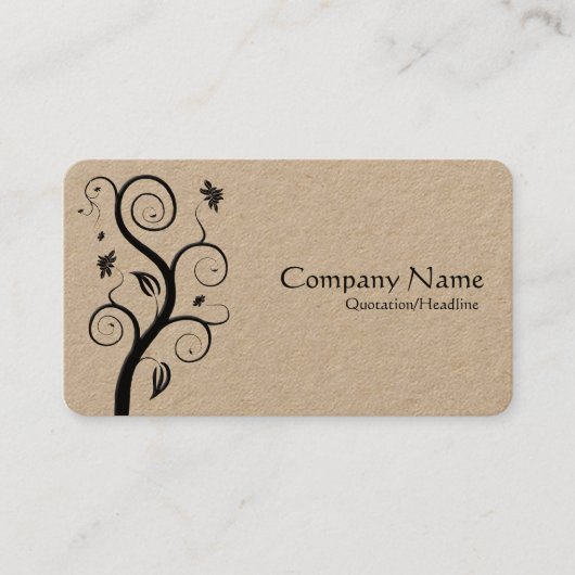 Posh Pflanze - Black on White Kraft Visitenkarte (Vorderseite)