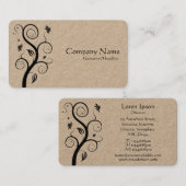 Posh Pflanze - Black on White Kraft Visitenkarte (Vorne/Hinten)