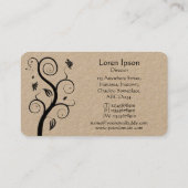 Posh Pflanze - Black on White Kraft Visitenkarte (Rückseite)