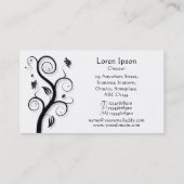 Posh-Pflanze (Schatten) - Schwarz auf Weiß Visitenkarte (Rückseite)