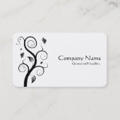 Posh Pflanze - Schwarz auf Weiß Visitenkarte (Vorderseite)