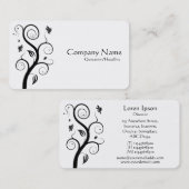 Posh Pflanze - Schwarz auf Weiß Visitenkarte (Vorne/Hinten)