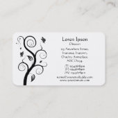 Posh Pflanze - Schwarz auf Weiß Visitenkarte (Rückseite)