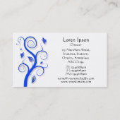 Posh Pflanze (Shadowed) - Blue on White Visitenkarte (Rückseite)