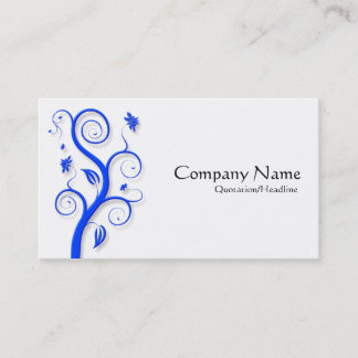 Posh Pflanze (Shadowed) - Blue on White Visitenkarte