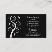 Posh Pflanze - Weiß auf Schwarz (Gold) Visitenkarte (Rückseite)