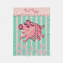 Posh Piggy in Pink auf Mint Green Personalisiert