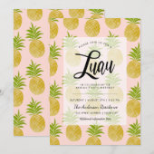 Posh Pineapine Luau Einladung (Vorne/Hinten)