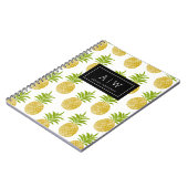 Posh Pineappel Mit Monogramm-Notebook Notizblock (Linke Seite)
