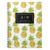 Posh Pineappel Mit Monogramm-Notebook Notizblock (Vorderseite)