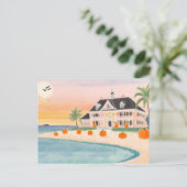 Posh Pink Beach House zu Halloween - Postkarte (Stehend Vorderseite)