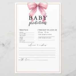 Posh Pink Coquette Bow Baby Predictions Ratschläge