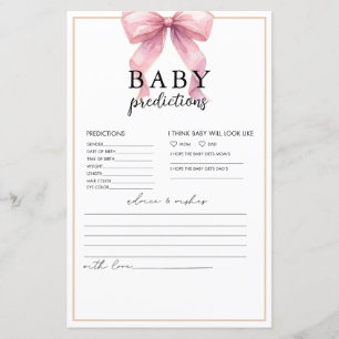 Posh Pink Coquette Bow Baby Predictions Ratschläge