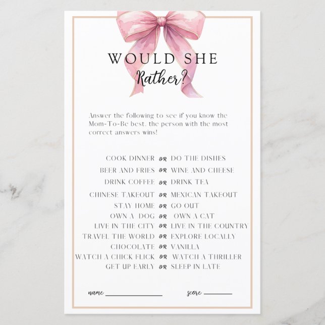 Posh Pink Coquette Bow Baby Showspiel (Vorderseite)