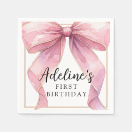 Posh Pink Coquette Bow Birthday Serviette