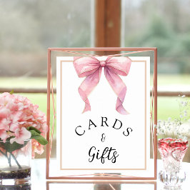 Posh Pink Coquette Bow Cards und Geschenke Untersc Poster
