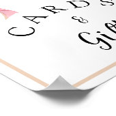 Posh Pink Coquette Bow Cards und Geschenke Untersc Poster (Ecke)