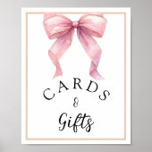 Posh Pink Coquette Bow Cards und Geschenke Untersc Poster (Vorne)