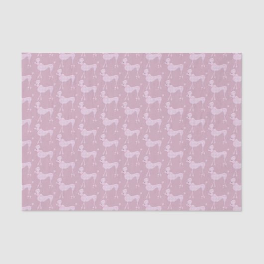 Posh Pink Lila Poodle Hunde Muster Seidenpapier (Vorderseite)