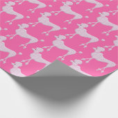 Posh Pink Poodle-Muster Geschenkpapier (Ecke)