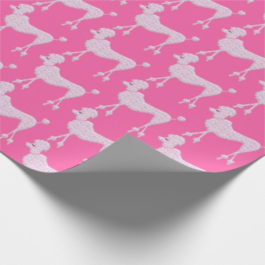 Posh Pink Poodle-Muster Geschenkpapier (Ecke)