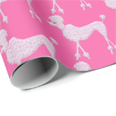 Posh Pink Poodle-Muster Geschenkpapier (Rolleneckpunkt)