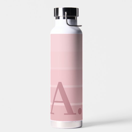Posh Pink Retro Streifen glänzend - Riesiges Monog Trinkflasche (Links)