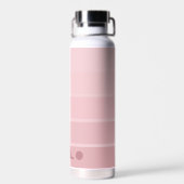 Posh Pink Retro Streifen glänzend - Riesiges Monog Trinkflasche (Rückseite)