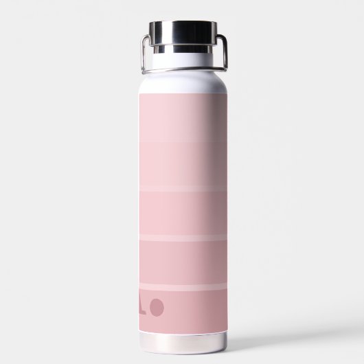 Posh Pink Retro Streifen glänzend - Riesiges Monog Trinkflasche (Rückseite)