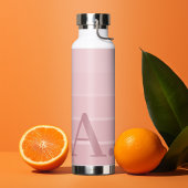 Posh Pink Retro Streifen glänzend - Riesiges Monog Trinkflasche