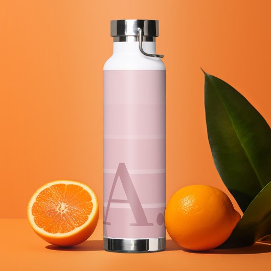 Posh Pink Retro Streifen glänzend - Riesiges Monog Trinkflasche