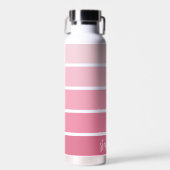 Posh Pink Retro Stripes Gradient - Skriptname Trinkflasche (Vorne)