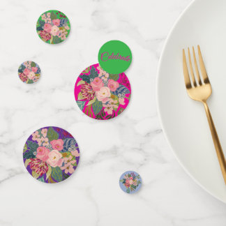 Posh Pink Roses Konfetti