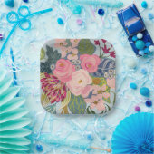 Posh Pink Roses Papierplatte Pappteller (Party)