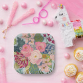 Posh Pink Roses Papierplatte Pappteller (Party)