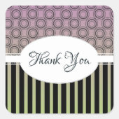 Posh Pink und Green Danke Stickers (Vorderseite)