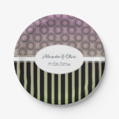 Posh Pink und grünes Brautparty Papierplatte Pappteller (Vorderseite)