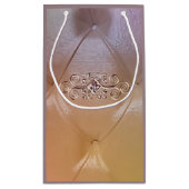 Posh pintuck Satin und Diamantgiftbag Kleine Geschenktüte (Rückseite)