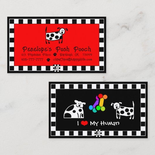 Posh Pooch Business Card Visitenkarte (Vorne/Hinten)
